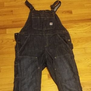 Womens Carhartt double front denim overalls